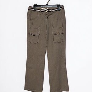 Lovestitch tan twill distressed pants. Size medium